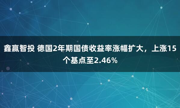 鑫赢智投 德国2年期国债收益率涨幅扩大，上涨15个基点至2.46%