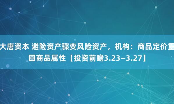 大唐资本 避险资产骤变风险资产，机构：商品定价重回商品属性【投资前瞻3.23—3.27】